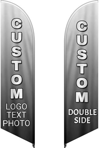 Custom Feather Flag for Business Bulk Personalized Advertising Feather Flag Add Your Text Picture Name Logo Customized Business Logo Banners for Outside (Only Flag) 31.5x133.8inch in Saudi Arabia