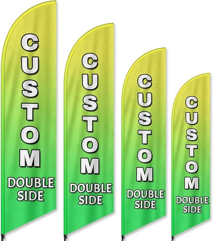 Custom Feather Flag for Business Bulk Personalized Advertising Feather Flag Add Your Text Picture Name Logo Customized Business Logo Banners for Outside (Only Flag) 31.5x133.8inch in Saudi Arabia