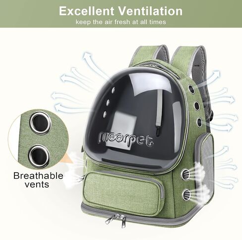 Cat Carrier Backpack, Breathable Dog Backpack, Pet Backpack Carrier for Small Medium Cats Dogs, Bubble Travel Backpack Bag with Air Holes Airline Approved in Saudi Arabia