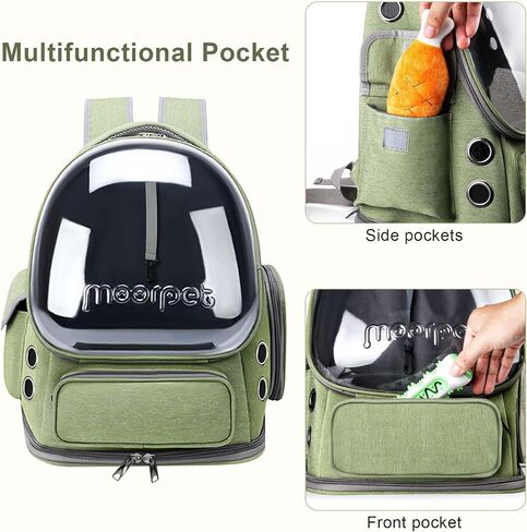 Cat Carrier Backpack, Breathable Dog Backpack, Pet Backpack Carrier for Small Medium Cats Dogs, Bubble Travel Backpack Bag with Air Holes Airline Approved in Saudi Arabia