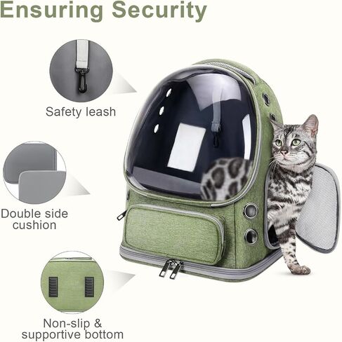 Cat Carrier Backpack, Breathable Dog Backpack, Pet Backpack Carrier for Small Medium Cats Dogs, Bubble Travel Backpack Bag with Air Holes Airline Approved in Saudi Arabia