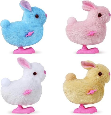 Chick Bunny Wind Toys for Kids ، 4 pcs Clockwork Novelty Justing Toy Toy for Easter Egg Hunt Stock Gift Party Gift in Kuwait