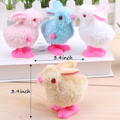 Chick Bunny Wind Toys for Kids ، 4 pcs Clockwork Novelty Justing Toy Toy for Easter Egg Hunt Stock Gift Party Gift in Kuwait