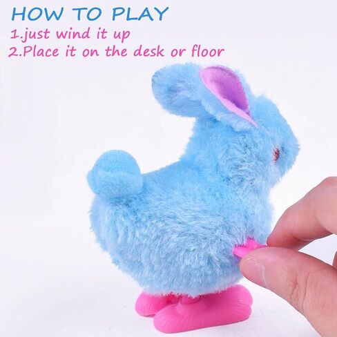 Chick Bunny Wind Toys for Kids ، 4 pcs Clockwork Novelty Justing Toy Toy for Easter Egg Hunt Stock Gift Party Gift in Kuwait