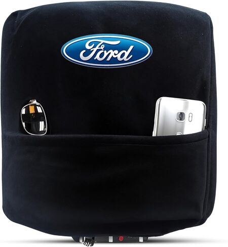Seat Armour Officially Licensed Custom Fit Center Console Cover with Ford Embroidered Logo for Select Ford F-150 Models - (Black) - KAFORF150B04-14 in Kuwait