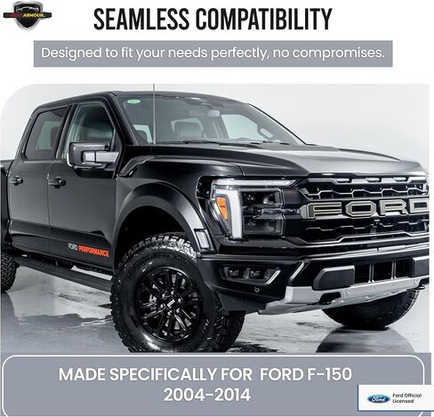 Seat Armour Officially Licensed Custom Fit Center Console Cover with Ford Embroidered Logo for Select Ford F-150 Models - (Black) - KAFORF150B04-14 in Kuwait