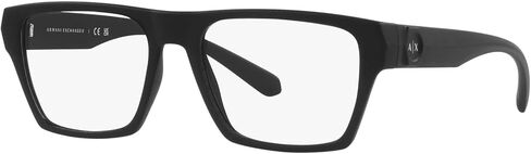 إطارات النظارات الطبية المربعة ذات الجسر المنخفض للرجال من A|X ARMANI EXCHANGE AX3097F، عدسات زرقاء غير لامعة/تجريبية، 55 مم in Saudi Arabia