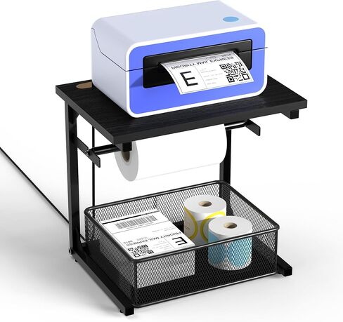 Label Holder for Rolls and Fan-Fold Labels, Shipping Thermal Label Holder with Drawer for Desktop Thermal Printer, Sticker Roll Holder, Label Printer Accessory Supplies for Home, Office Small Business in Saudi Arabia