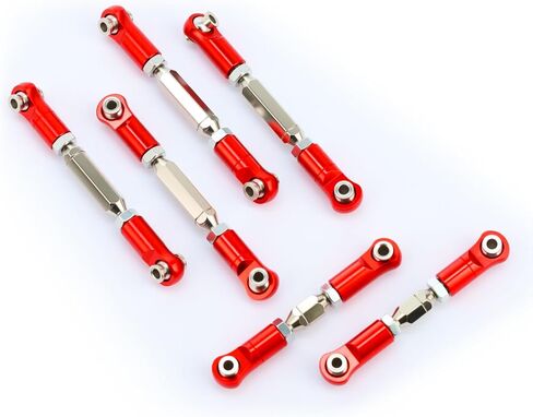 6pcs Aluminium RC RODS RONBUCKLESLES TUELE LINKS TOE LINKS PRATIONS لـ ARRMA 1/10 NEW BIG ROCK V3 TYPHON 3S GRANITE STENON ، استبدل #AR330446 (أحمر) in Kuwait