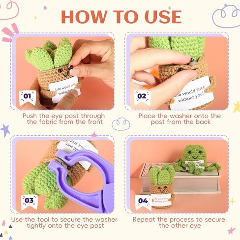 Roamall Safety Eye Tool -Auxiliary Tool for Attaching Safety Eyes w/230 PCS Crochet Eyes Amigurumi for Crocheting Stuffed Animals Fits 5-30mm Eyes Doll Making Supplies Purple in Saudi Arabia