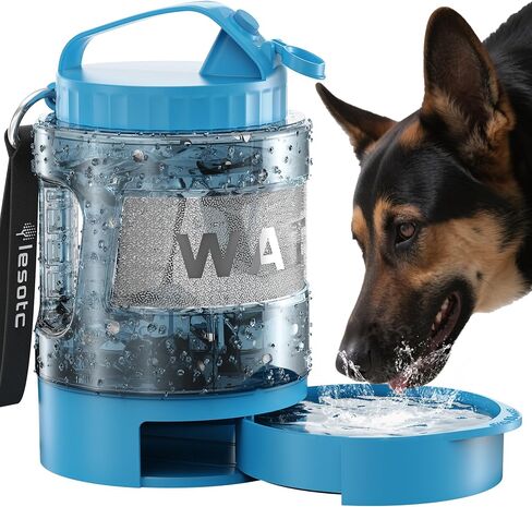 lesotc Portable Dog Water Bowl Dispenser - 77oz Travel Water Bottle in Saudi Arabia