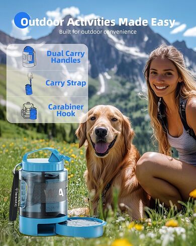 lesotc Portable Dog Water Bowl Dispenser - 77oz Travel Water Bottle in Saudi Arabia