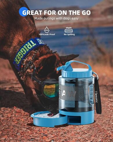 lesotc Portable Dog Water Bowl Dispenser - 77oz Travel Water Bottle in Saudi Arabia