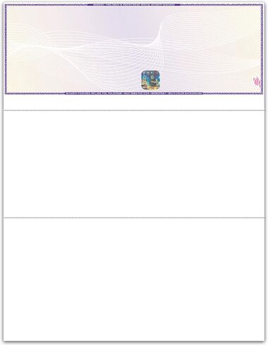 EZ Checks Premium Blank Hologram High Security Laser Check Stock | 1000 Sheets (Purple/Yellow, Check at Top) in Kuwait