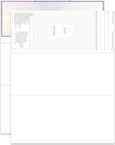 EZ Checks Premium Blank Hologram High Security Laser Check Stock | 1000 Sheets (Purple/Yellow, Check at Top) in Kuwait