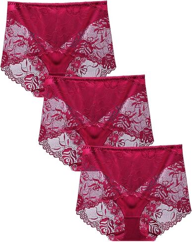 Women's High Waisted Brief Lace Panties, French Hipster underwear in Kuwait