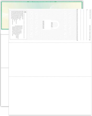 EZ Checks Premium Blank Hologram High Security Laser Check Stock | 1000 Sheets (Purple/Yellow, Check at Top) in Kuwait