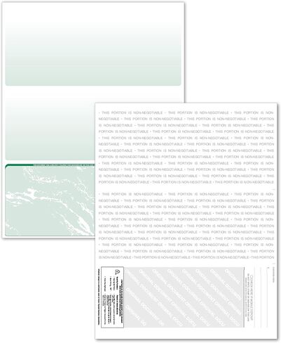 500 Blank Laser/Computer Checks Bottom Style (Green Marble) in Kuwait