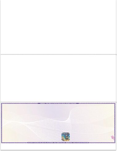 EZ Checks Premium Blank Hologram High Security Laser Check Stock | 1000 Sheets (Purple/Yellow, Check at Top) in Kuwait