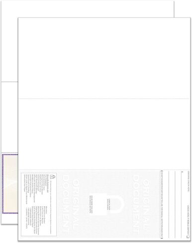 EZ Checks Premium Blank Hologram High Security Laser Check Stock | 1000 Sheets (Purple/Yellow, Check at Top) in Kuwait
