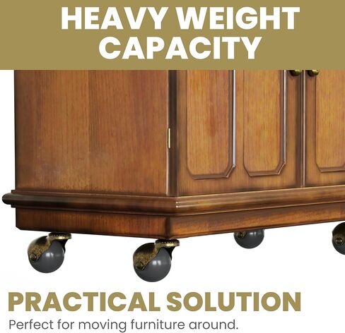 Caster Wheels for Furnitures - Set of 4 Heavy-Duty 2-Inch Swivel Plate Wheels (Black Finish) in Kuwait