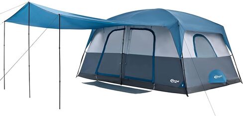 PORTAL 6 Person Camping Tent with Porch, Family Cabin Tent with Spacious Space, Water Resistant, Excellent Ventilation for Camping Outdoor Party Gathering in Saudi Arabia