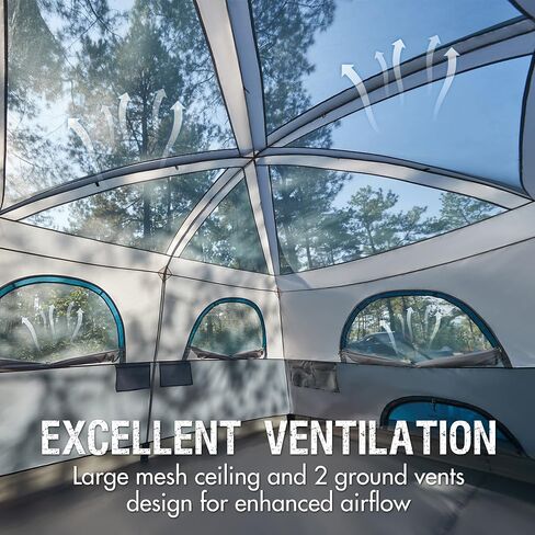 PORTAL 6 Person Camping Tent with Porch, Family Cabin Tent with Spacious Space, Water Resistant, Excellent Ventilation for Camping Outdoor Party Gathering in Saudi Arabia