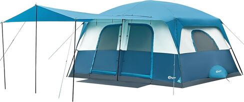 PORTAL 6 Person Camping Tent with Porch, Family Cabin Tent with Spacious Space, Water Resistant, Excellent Ventilation for Camping Outdoor Party Gathering in Saudi Arabia