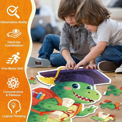 Snowman Floor Puzzle for Kids Age 4-8, 45PCS Jumbo Christmas Jigsaw Puzzle, Large 25.6" x 36.2" Winter Puzzle with Poster, for Kid Boy Girls in Kuwait