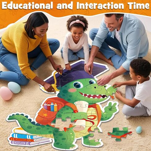 Snowman Floor Puzzle for Kids Age 4-8, 45PCS Jumbo Christmas Jigsaw Puzzle, Large 25.6" x 36.2" Winter Puzzle with Poster, for Kid Boy Girls in Kuwait