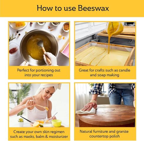 Mickelberry Gardens Pacific Northwest Beeswax - 1 رطل بلوك صلبة من الدرجة A صفراء - شمع العسل النقي ، المصادر بشكل مستدام للعناية بالبشرة ، DIY ، والحرف - المصنوعة في الولايات المتحدة الأمريكية in Saudi Arabia