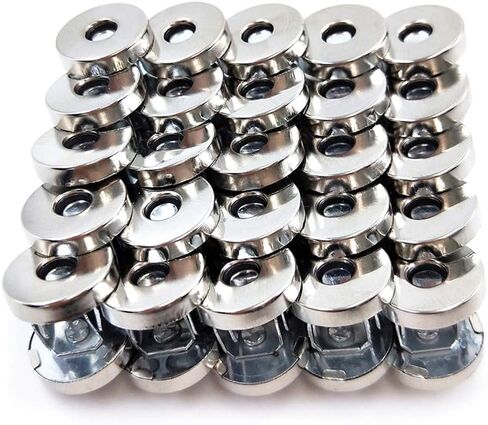 50 Sets Silver Tone Magnetic Purse Snap Clasps Button/Great for Closure Purse Handbag Clothes Sewing Craft No Tools Required 14mm in Saudi Arabia
