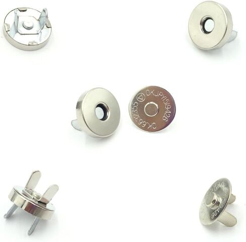 50 Sets Silver Tone Magnetic Purse Snap Clasps Button/Great for Closure Purse Handbag Clothes Sewing Craft No Tools Required 14mm in Saudi Arabia