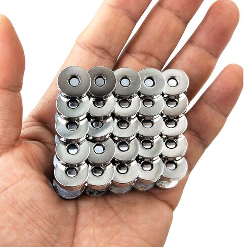 50 Sets Silver Tone Magnetic Purse Snap Clasps Button/Great for Closure Purse Handbag Clothes Sewing Craft No Tools Required 14mm in Saudi Arabia