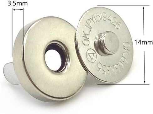 50 Sets Silver Tone Magnetic Purse Snap Clasps Button/Great for Closure Purse Handbag Clothes Sewing Craft No Tools Required 14mm in Saudi Arabia