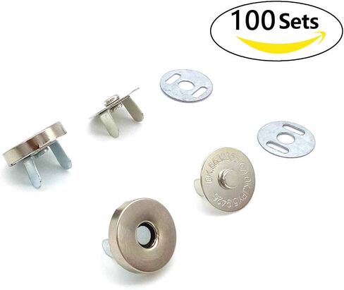 50 Sets Silver Tone Magnetic Purse Snap Clasps Button/Great for Closure Purse Handbag Clothes Sewing Craft No Tools Required 14mm in Saudi Arabia