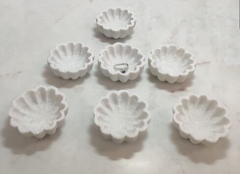 Christmas Gift Marble Scallop Bowl Marble Ruffle Bowl Stone Bowl Decorative Bowl Decorative Trays Marble Fruit Bowl Christmas Gift Bowl 3 in (Set of 2 pieces) in Kuwait
