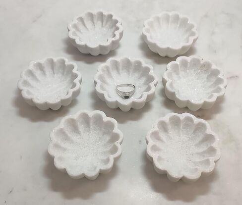 Christmas Gift Marble Scallop Bowl Marble Ruffle Bowl Stone Bowl Decorative Bowl Decorative Trays Marble Fruit Bowl Christmas Gift Bowl 3 in (Set of 2 pieces) in Kuwait