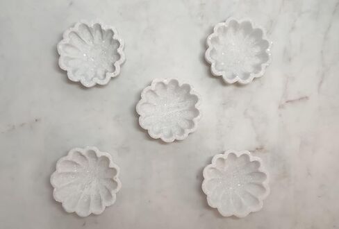 Christmas Gift Marble Scallop Bowl Marble Ruffle Bowl Stone Bowl Decorative Bowl Decorative Trays Marble Fruit Bowl Christmas Gift Bowl 3 in (Set of 2 pieces) in Kuwait