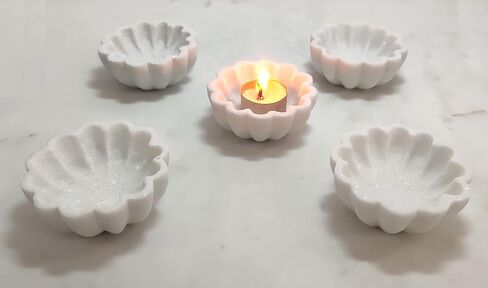 Christmas Gift Marble Scallop Bowl Marble Ruffle Bowl Stone Bowl Decorative Bowl Decorative Trays Marble Fruit Bowl Christmas Gift Bowl 3 in (Set of 2 pieces) in Kuwait