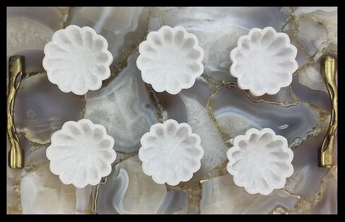 Christmas Gift Marble Scallop Bowl Marble Ruffle Bowl Stone Bowl Decorative Bowl Decorative Trays Marble Fruit Bowl Christmas Gift Bowl 3 in (Set of 2 pieces) in Kuwait