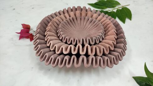 Sandstone Bowl Fruit Bowl, Stone Bowl Decorative Bowl Decorative Trays Stone Fruit Bowl Stone Ruffle Bowl Stone Floral Bowl Home Decor Gifts (6 inch) in Saudi Arabia