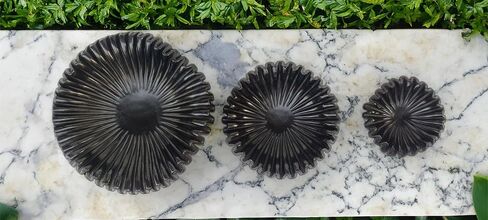 Black Marble Bowl | Marble Scalloped Bowl | Decorative Bowls for Home Decor | Marble Fruit Bowl | Decorative Bowl | Decorative Fluted Bowl | Scalloped Bowl | Stone Bowl (12 inches) in Saudi Arabia