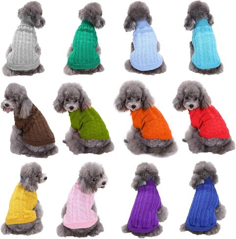 Dog Sweater, Warm Dog Sweaters for Small Dogs Medium Large Dogs, Cute Winter Classic Turtleneck Pet Sweater Cat Sweater Dog Clothes Coat Dog Christmas Sweaters for Girls Boys Dog Puppy Cat in Saudi Arabia