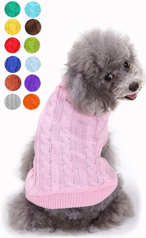 Dog Sweater, Warm Dog Sweaters for Small Dogs Medium Large Dogs, Cute Winter Classic Turtleneck Pet Sweater Cat Sweater Dog Clothes Coat Dog Christmas Sweaters for Girls Boys Dog Puppy Cat in Saudi Arabia