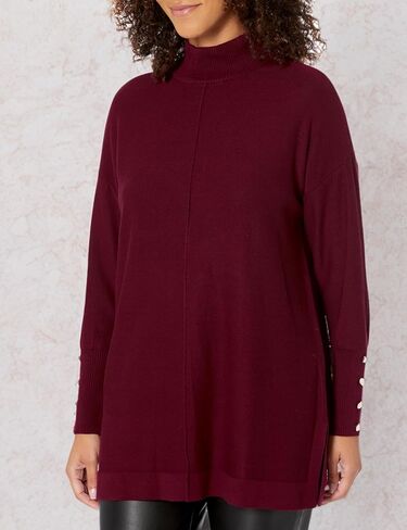 Anne Klein Women's Mock Neck Sweater Long Sleeve with Buttons in Kuwait