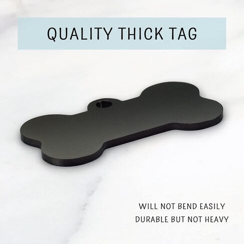Ultra Joys Personalized Dog Tags for Pets - Durable Stainless Steel Customizable Dog Cat ID Tags - Dog Tags for Safety Optional Engraved on Both Sides -Bone Shape Dog Tag Large Size, Black in Kuwait