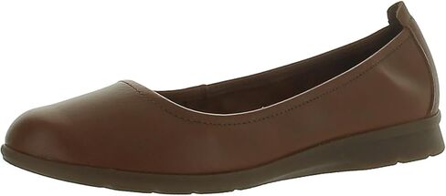 Clarks womens Jenette Ease Ballet Flat, Dark Tan Leather, 7.5 US in Saudi Arabia