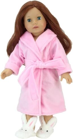 Sophia's Unicorn Slippers with Rainbow Hair and Gold Horn for 18 Inch Dolls, White in Saudi Arabia
