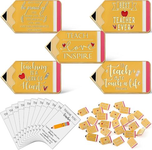Unittype 60 Packs Appreciation Gift Bulk for Teacher Pin with Thank You Card Apple Lapel Pins Brooches Thank You Gifts for Valentines Back to School Graduation in Saudi Arabia